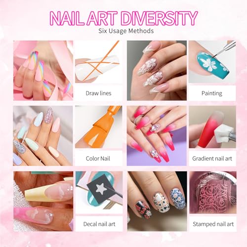 BEVINAS Ombre Gel Nail Polish Set 4 Colors with 20 Nail Sponges - OMB6