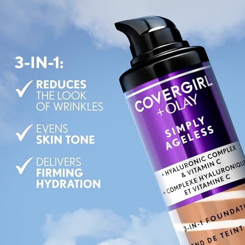 Covergirl Simply Ageless 3-in-1 Foundation - SPF 20, Fair Ivory, Anti-Aging Skin Care