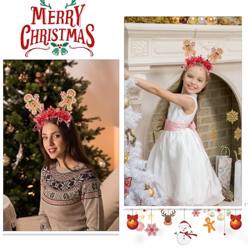 Gingerbread Man Christmas Headband for Women & Girls - Holiday Party Accessory - ZEYER