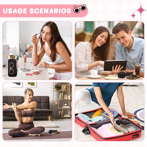 Black Double Eyeglass Case | Sunglasses Case with 2 Compartments