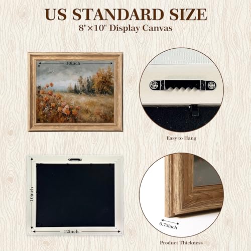 Framed Vintage Wildflower Meadow Canvas Wall Art 8x10