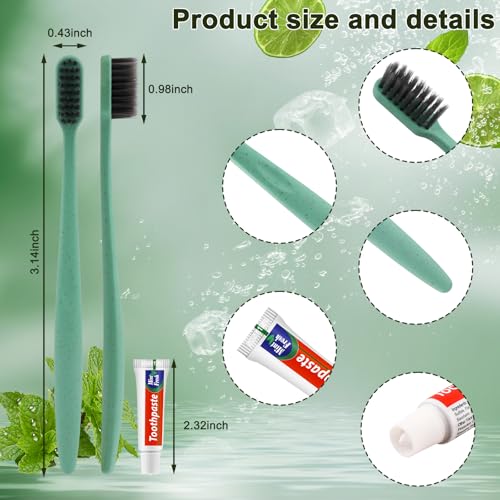 30 Pack Disposable Toothbrush and Toothpaste Set, Individually Wrapped