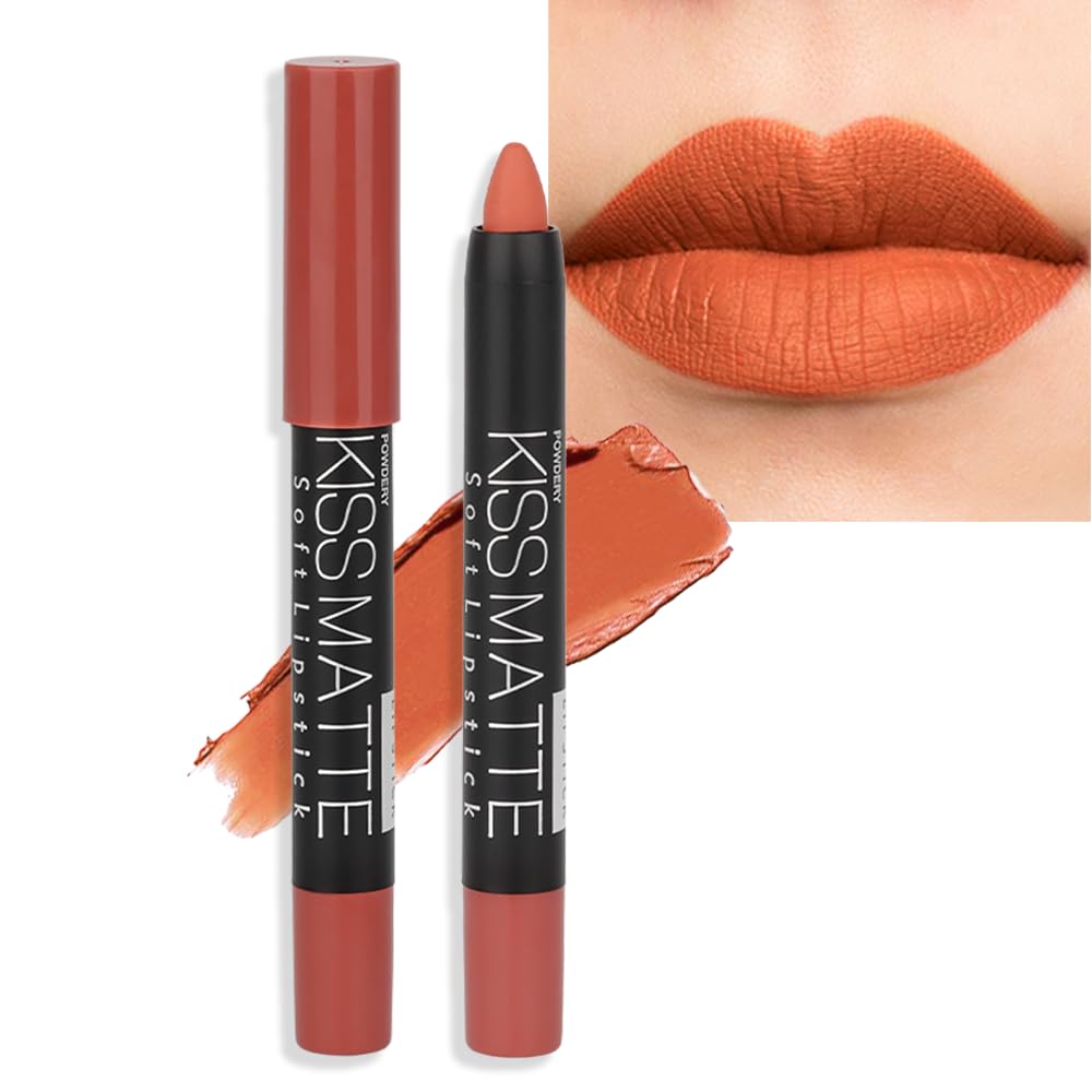 Matte Lipstick - Long-Lasting Velvet Lip Crayon with Waterproof Formula | Smooth Lightweight Lip Color, 08