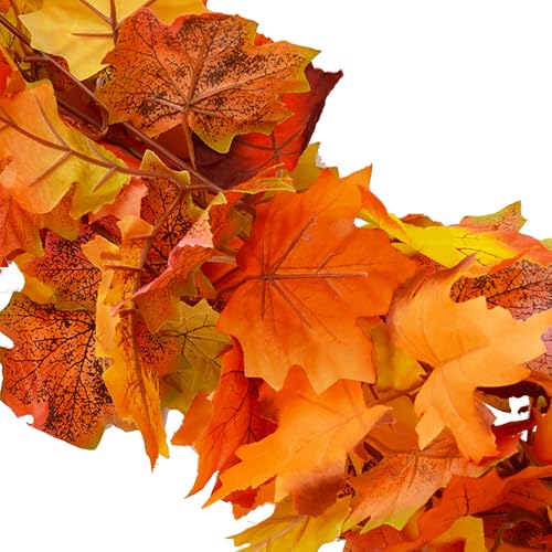 Artificial Fall Maple Leaf Garland - 18 Feet Total for Thanksgiving Decor