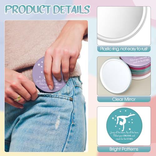 CroBlissful 18 Pcs Colorful Gymnastics Party Favors with Inspirational Mirrors