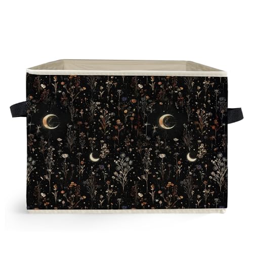 Gothic Floral Storage Bin - Collapsible Organizer for Clothes & Books