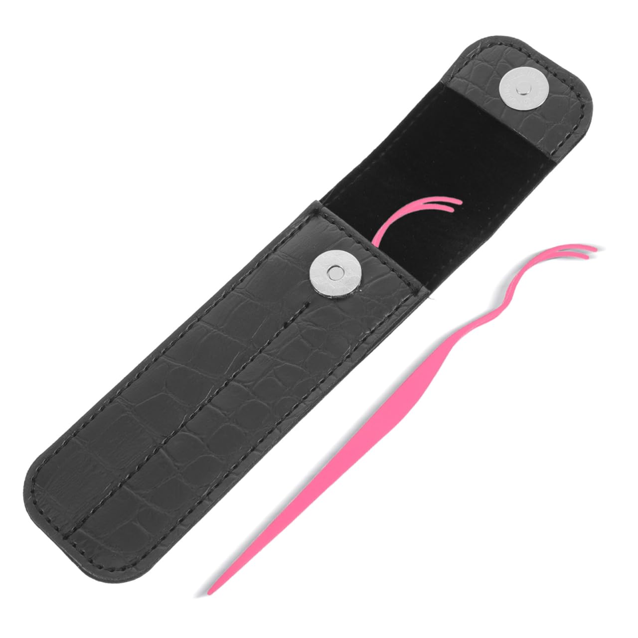 Housoutil Tweezer Storage Case, Eyelash Tweezer Holder, Eyelash Tweezers Case for Extensions, Black