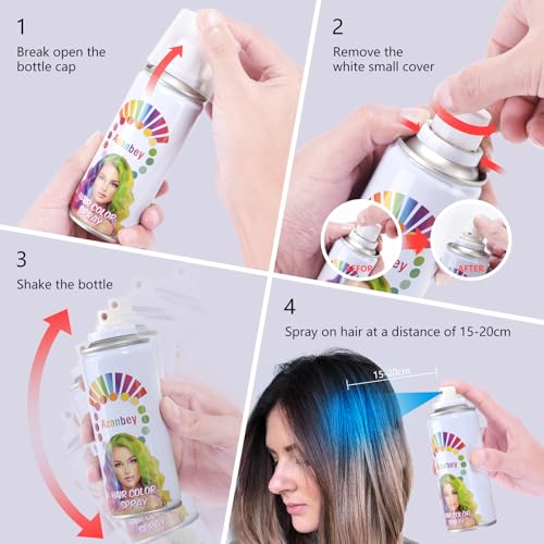 Powder Blue Temporary Hair Color Spray for Halloween & Parties