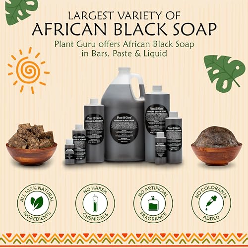 Plant Guru African Black Soap 5 oz - All-Natural Skincare Bar
