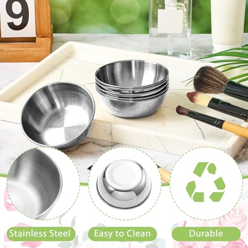 12 Pcs Stainless Steel Face Mask Mixing Bowls - 3.23 Inch Small Facial Bowls