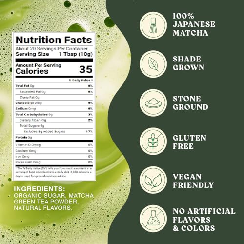 Premium Japanese Vanilla Matcha Tea – 10 Servings, Dairy & Gluten Free