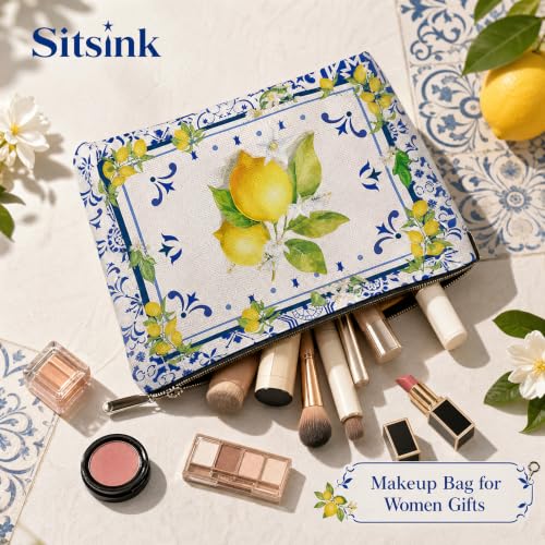 Amalfi Coast Souvenir Lemon Makeup Bag - Italy Travel Gift for Girls & Bridesmaids