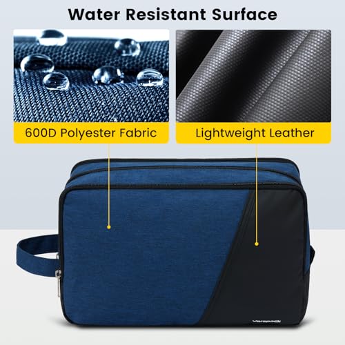 Vorspack Large Water-Resistant Travel Toiletry Bag for Men Navy Blue