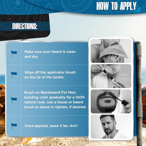 Blackbeard for Men Instant Beard Color Brown/Black 0.4 Fl Oz - Pack of 1