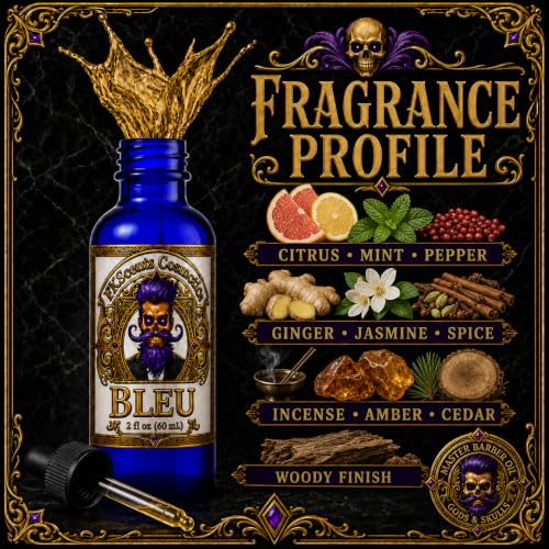 Frank Scents Bleu Scented Beard Oil - 2oz Growth & Conditioning Treatment
