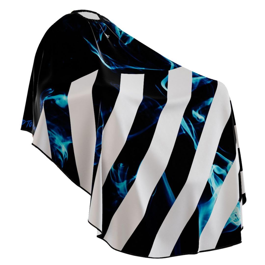 Professional Barber Cape - Hair Cutting Cape with Adjustable Neck Closure, Salon Quality Styling Cape for Hairdressers and Barbers - Blue Smoke