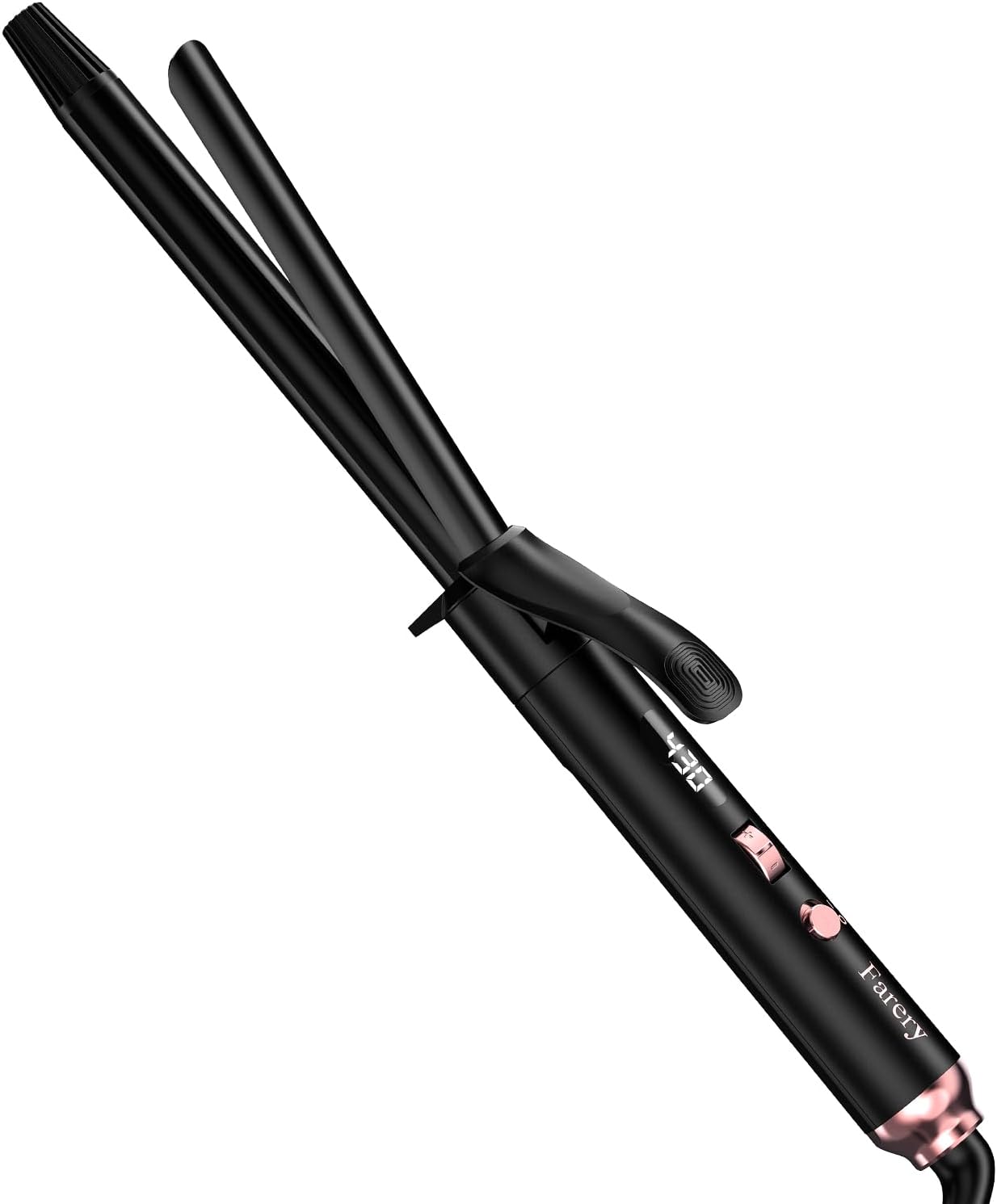 Farery Long Barrel Curling Iron - 1.25 Inch for Long Hair, Argan Oil Infused, 11 Adjustable Temps | Includes Clips & Silicone Pad