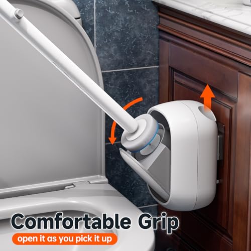 CTIME Disposable Toilet Brush Set with 18 Refills - Wall-Mounted