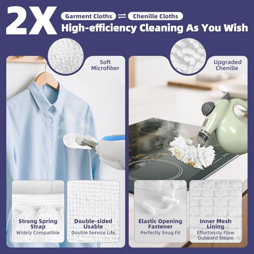 LOVECO Universal Steamer Cloth Covers Set - 6 PCS Microfiber & Chenille