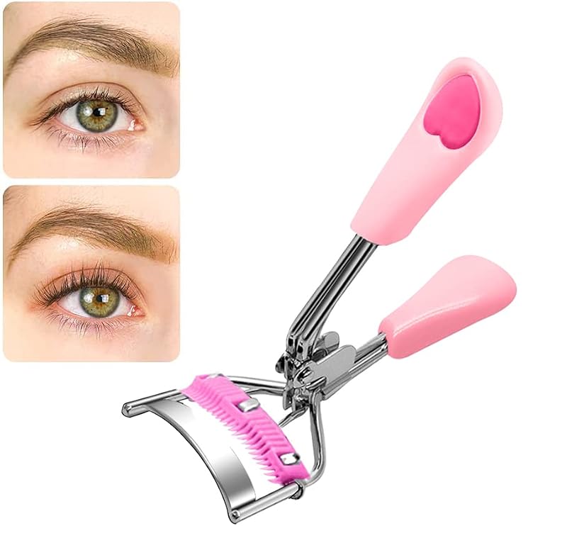 Pinkiou Eyelash Curler with Built-In Comb for Perfect Curls