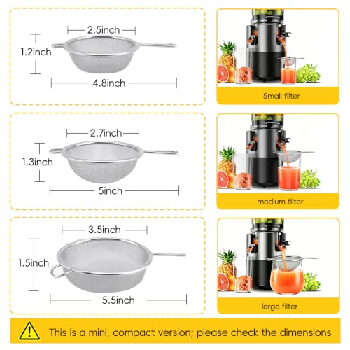304 Stainless Steel Juice Strainer for Nama J2 - Mini Fine Mesh Filter
