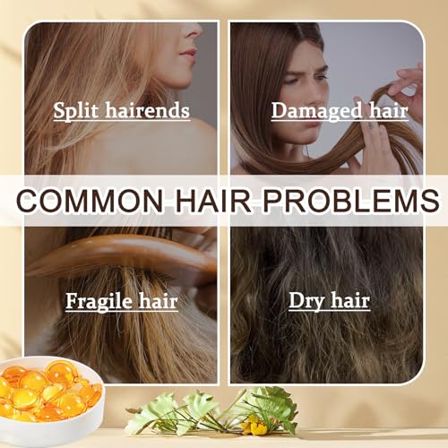 DWDiWen 30pcs Hair Serum Capsules - Moisturizing Hair Oil for Frizzy Dry Damaged Hair