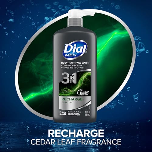 Dial Men 3-in-1 Body, Hair & Face Wash Recharge - 23 Fl Oz (3-Pack)