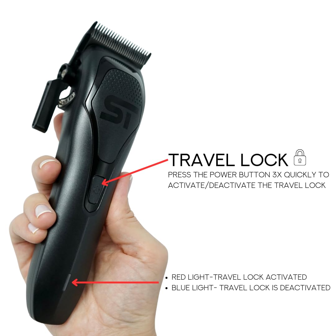 Supreme Trimmer Darkstar 72 Clipper with Magnetic Vector Motor | 180 Min Run Time, 9000 RPM Barber Hair Clipper | Low Noise, Professional Clipper DLC Blades | STC72