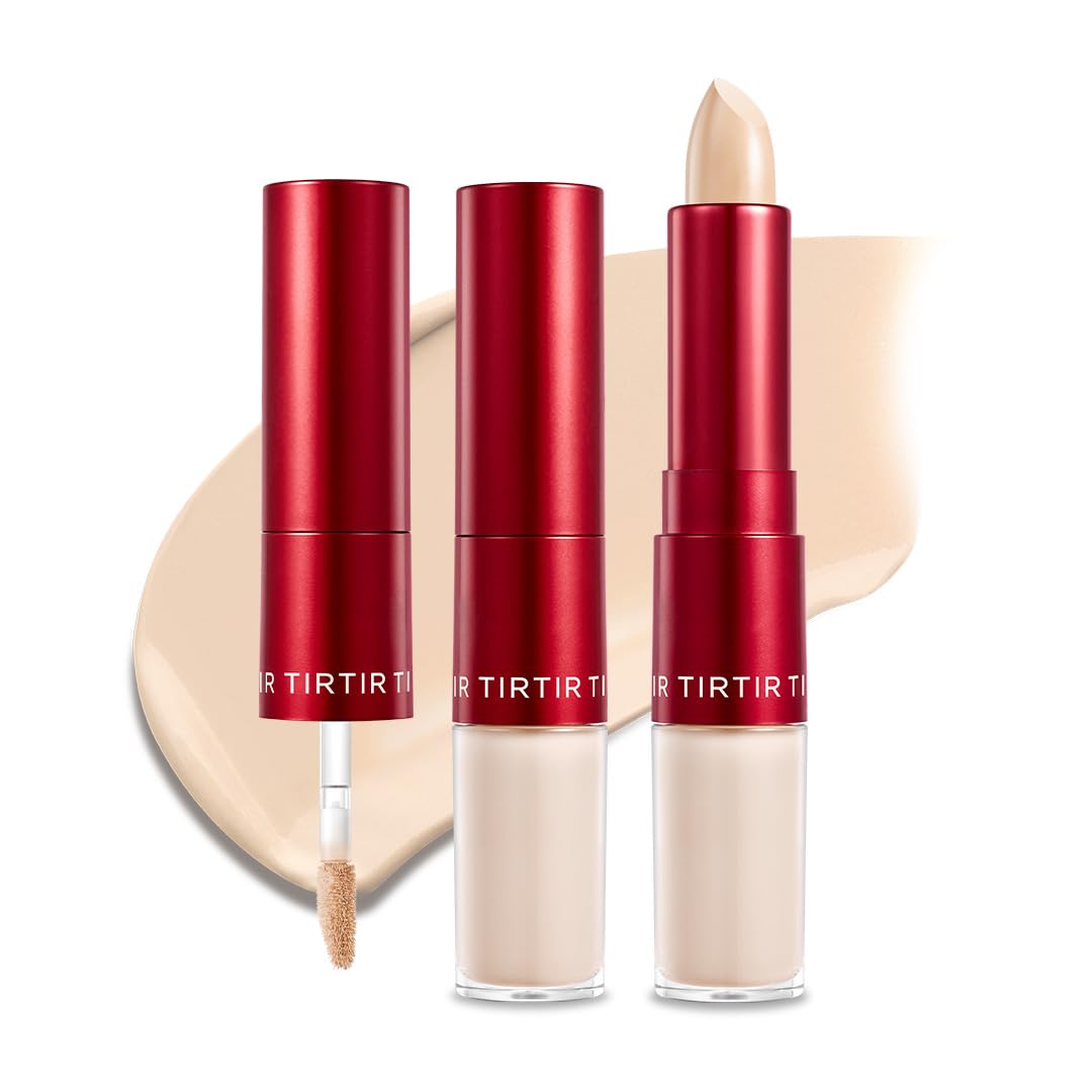 TIRTIR Glide&Hide Blurring Concealer - Creamy Dual Formula for Dark Circles & Wrinkles | #1N, 0.28 Oz