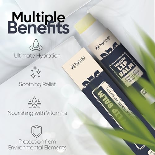 Natrulo Beef Tallow Lip Balm - Hydrating Organic Lip Care