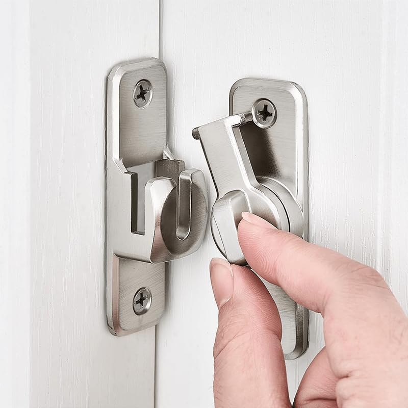 Heavy Duty Security Door Lock - Anti-Pry Bolt Lock with Adjustable Sliding Insert | Black, Commercial Grade