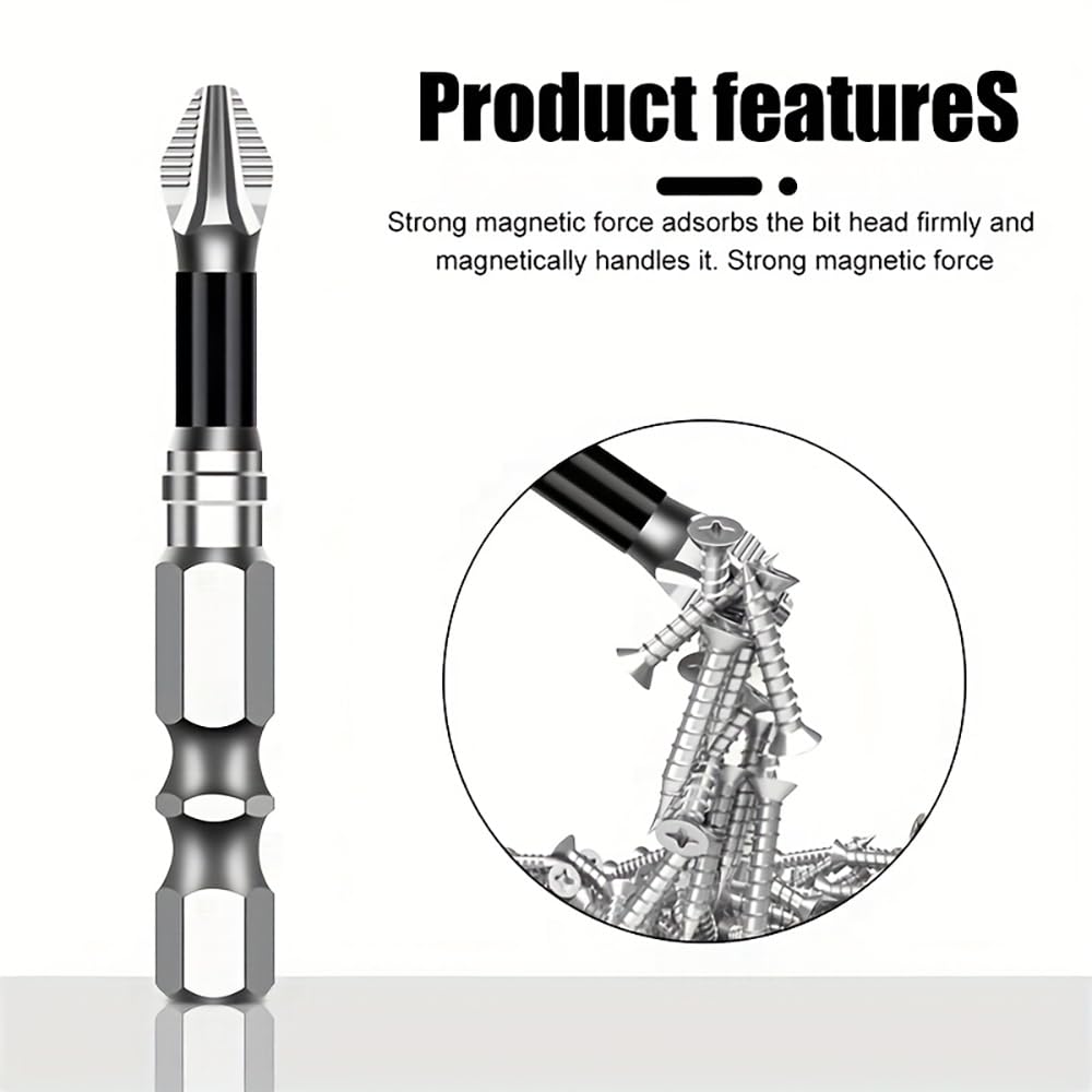 15pcs Non-Slip Anti-Impact Threaded Drill Bit Set, High Magnetic Electric Screwdriver Drill Kit - High Hardness, Durable, Non-Slip, Shockproof Magnetic Drill Bit