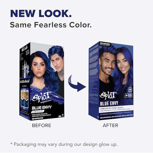 Splat Blue Envy Semi-Permanent Hair Dye Kit with Bleach