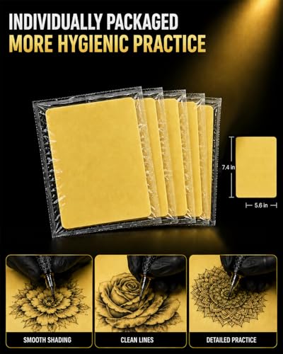 Neebol Tattoo Practice Kit - 10 Double-Sided Fake Skin Sheets