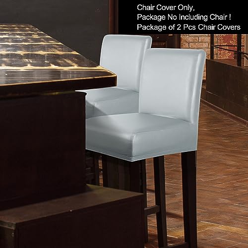 Waterproof Faux Leather Bar Stool Covers with Elastic Band - 2 Pcs