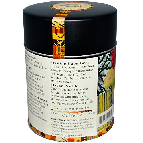 Cape Town Rooibos Tea - Organic Loose Leaf, 4 Ounce Tin