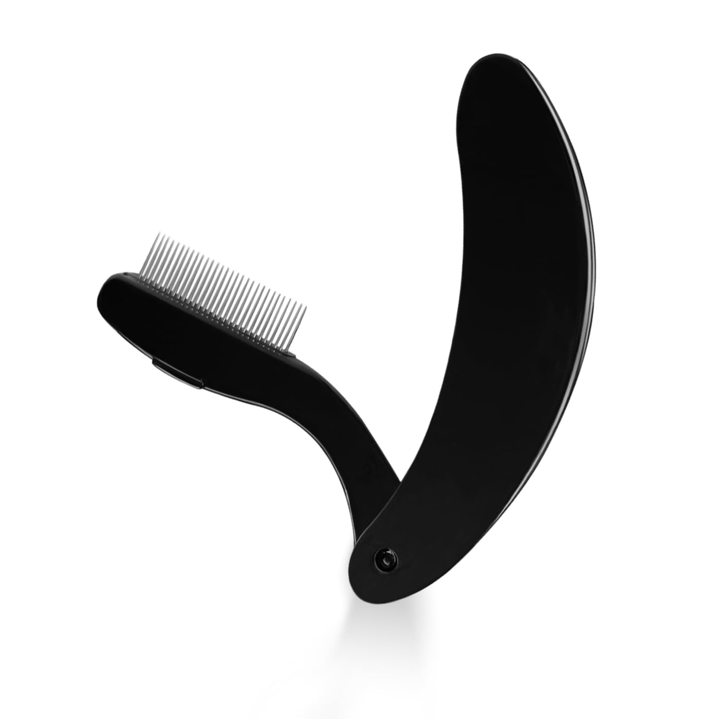 Eyelash Separator Tool, Foldable Eyelash Comb for Convenience, Black Plastic and Stainless Steel, Ideal for Daily Makeup to Remove Mascara Clumps
