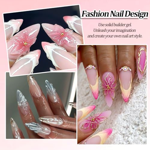 SUTOZMIWE Builder Gel for Nails - Clear & Aurora Pearl White, 15ml