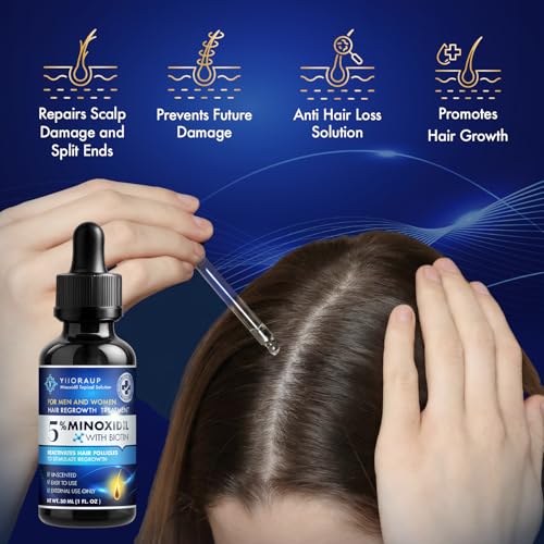5% Minoxidil Hair Growth Treatment with Biotin - 2-Pack Topical Serum
