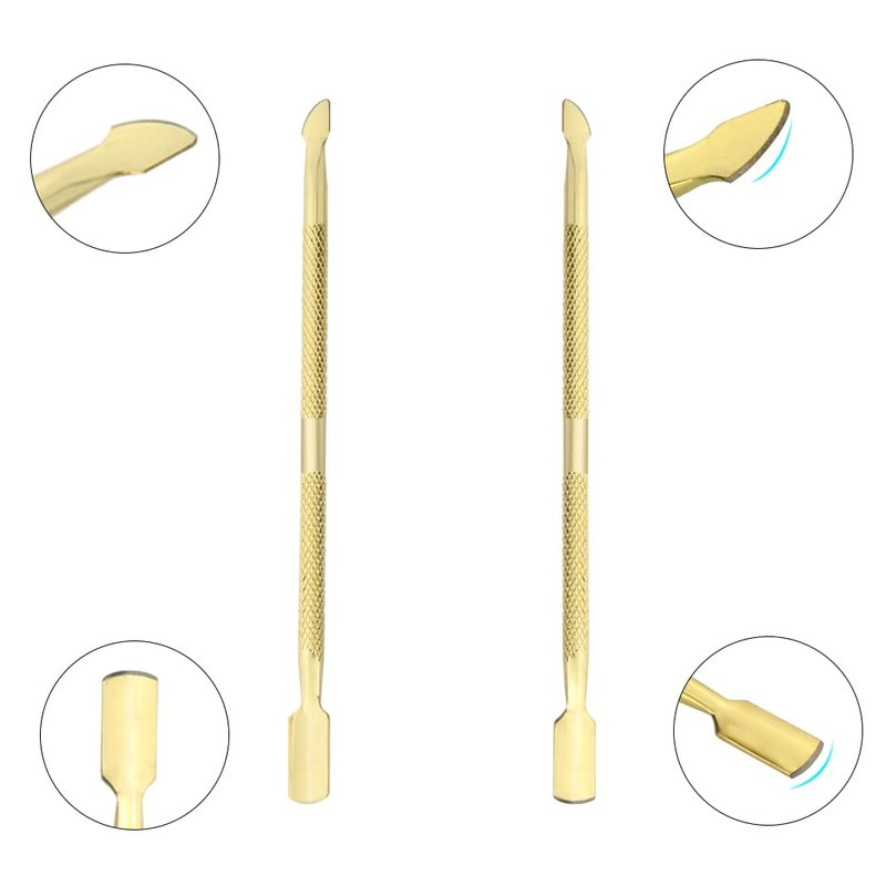 Cuticle Trimmer Set - 8-Piece Stainless Steel Nail Tools for Fingernails & Toenails | Gold Finish
