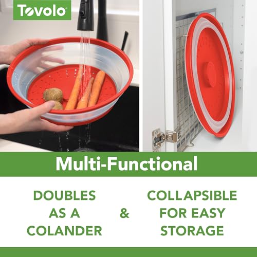 Tovolo Large Microwave Splatter Cover - Collapsible & Vented Silicone Lid