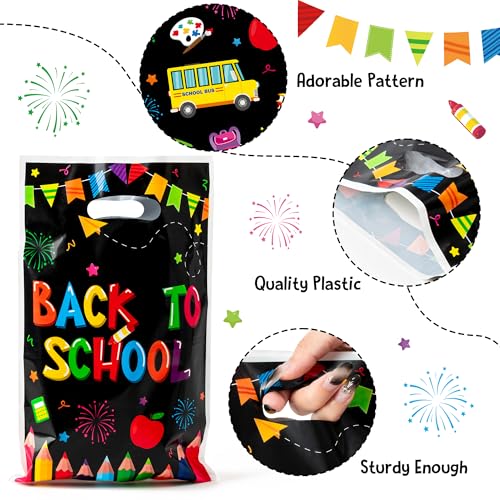 Colorful Back to School Gift Bags - 50 Pcs Reusable Party Favors