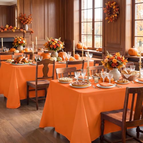 Romanstile Waterproof Halloween Tablecloth - 60x84 inch Orange