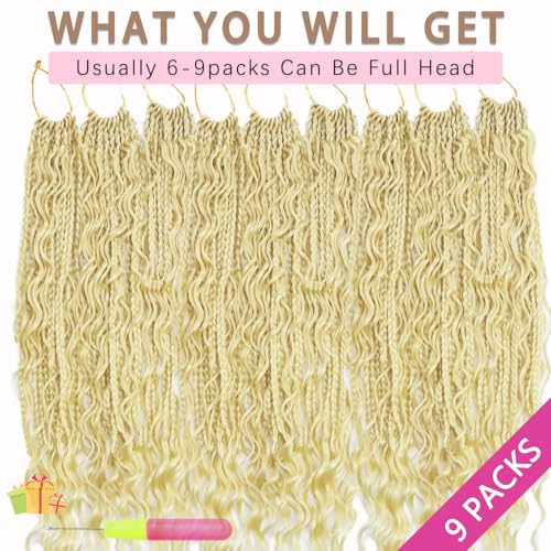 14 Inch Goddess Boho Box Braids - Pre-Looped Crochet Hair (9 Packs)