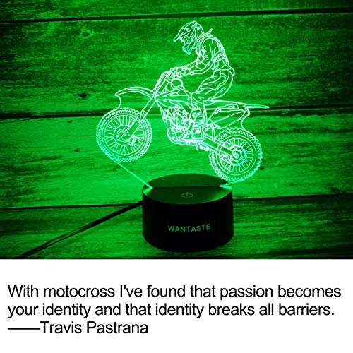 WANTASTE 3D Motocross Lamp with Remote - Color Changing Nightlight