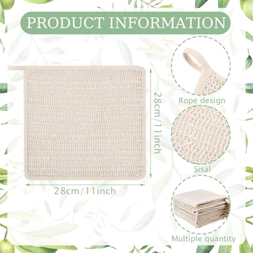 Batiyeer 6-Pack Natural Sisal Exfoliating Washcloths for Skin Care