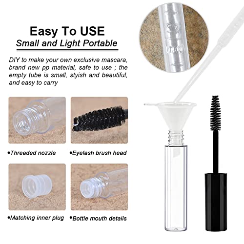3 Pack 10ml Empty Mascara Tube with Wand & Funnels for Oil