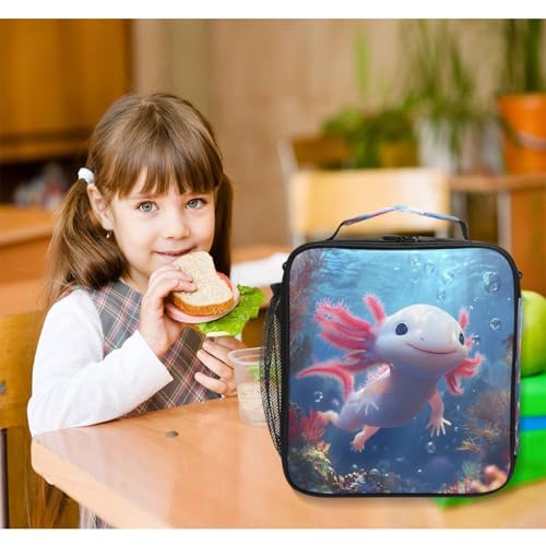 Axolotl Insulated Lunch Box for Kids - Large Capacity Cooler Tote