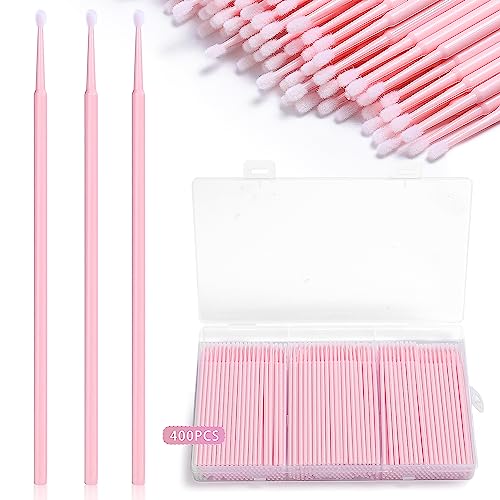JASSINS 400 Pcs Micro Applicator Brushes for Eyelash Extensions