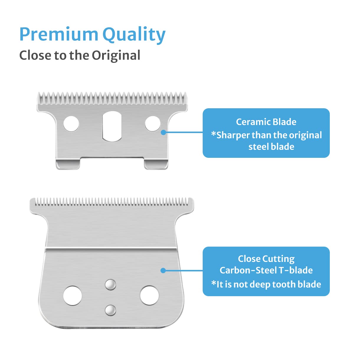 2 Pack T-Blades Compatible with Andis T-Outliner G, GO, GTO, GTX, Headliner LS2, LS3 Replacement